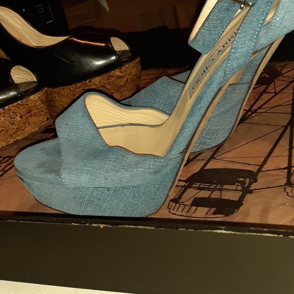 Jimmy Choo denim heels - Picture 1 of 1